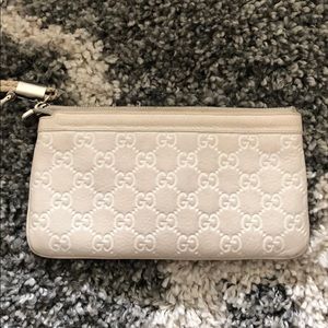 White Gucci wristlet